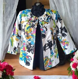 Kerry Brooke Beaded Floral Lined Colourful Blazer Jacket